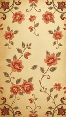 Faded floral pattern, aged paper texture, vintage border, card, aged paper, floral