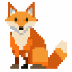 Pixel Art Fox Illustration   Retro Styled Digital Animal Graphic for Games and Design