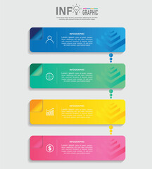 Infographic business label template with icons and 4 options. Can be used for presentations, web sites, diagram