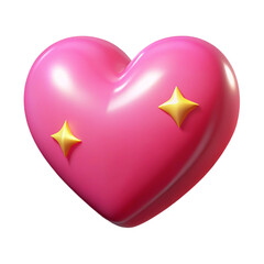 Sparkling Heart 3d  cartoon style illustration 