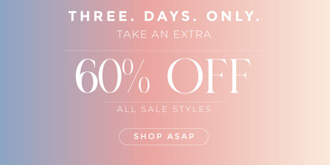 Fototapeta premium Pink sale banner template for social media posts, mobile apps, banners design, web or internet ads, Sale 60% off