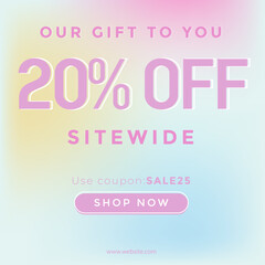 Sale banner 20% off, Social media sale banner collection, Vector illustration for social media banners, poster, flyer and newsletter designs.