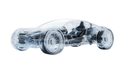 Transparent Vision: X-Ray View of a Modern Sports Car