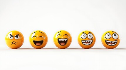 Naklejka premium set 3d realistic emoji in various points of view