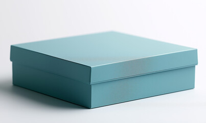 Naklejka premium An baby blue color box for mockup on a white isolated background