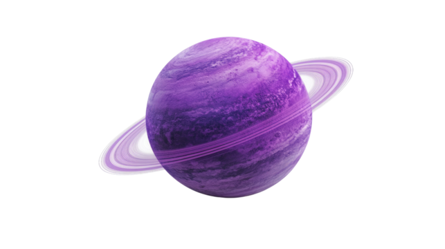 Purple Planet with Rings 