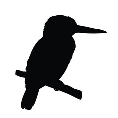 Kingfisher black silhouette illustration isolated on a white background
