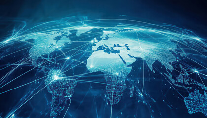 Global Network Connections World Map Internet Technology Data