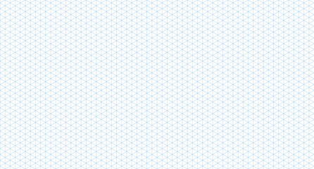 Template isometric grid seamless pattern. Blue isometric grid. Outline isometric graph template background. Vector illustration