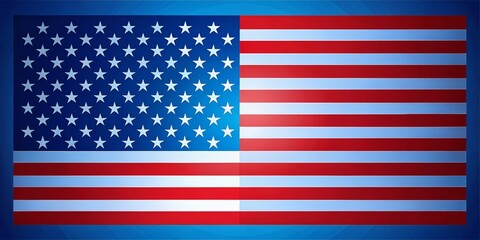 Obraz premium This striking graphic showcases the American flag against a blue backdrop, embodying themes of freedom, unity, and national pride for events like Veterans Day and Independence Day.