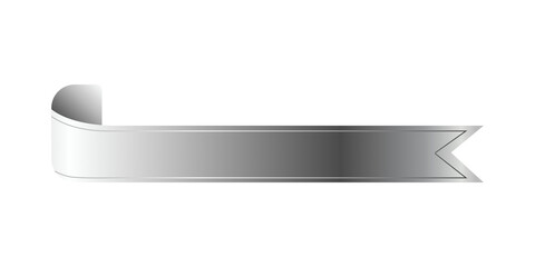 Label Silver Ribbon sign elements PNG - Elegant and Luxurious tag banner isolate transparent background