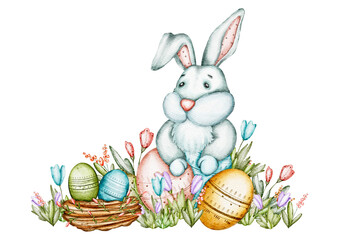 digital illustration of Easter bunnies and ducks
Easter designs for textiles