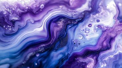 Purple and blue marble abstract fluid texture