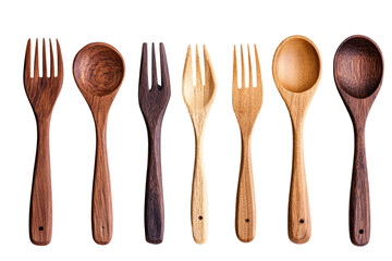 a group of wooden spoons and forks