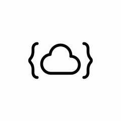 code programming cloud icon sign vector