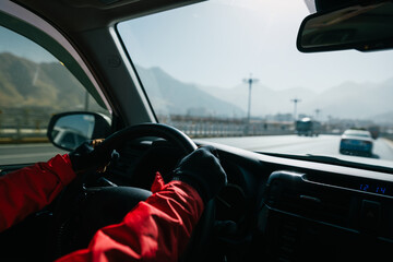 Diving car in Lhasa city,Tibet,China