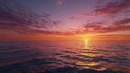 Obraz premium Crimson Sunset Over the Ocean 