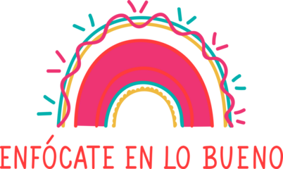 Translation from Spanish - Focus on the good. Perfect design for greeting cards, posters and social media. Spanish Lettering.