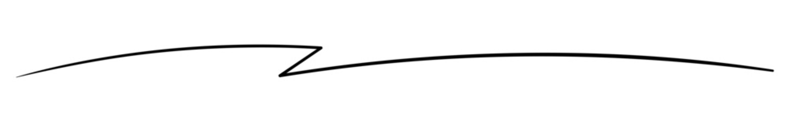 Hand drawn brush underline stroke. Vector doodle sketch ink line, scribble pencil border, divider