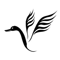 flying goose icon illustration without background