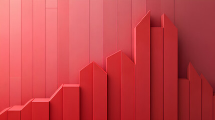 Red upward arrow graph showing rising trend