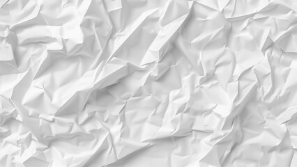 Fototapeta premium crumpled piece of white paper, wrinkled and textured, creating dynamic and abstract pattern