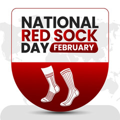 NATIONAL RED SOCK DAY social media post Vector Illustration on february