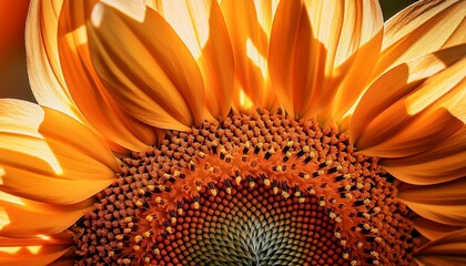 Macro shot of a sunflower with detailed textures