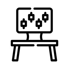 trading desk line icon