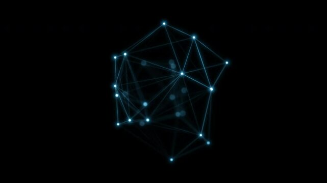 Abstract Animated Plexus Network of Dots and Lines in Motion