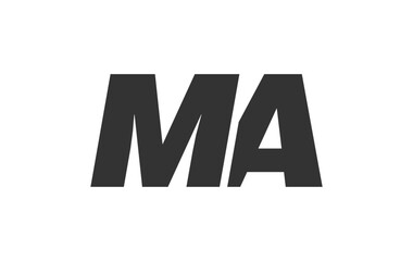 MA Techno Editable Font Logo For Corporate Branding. Bold, Futuristic Design With Unique Typographic Ideas. Minimal Custom Type And Dynamic Letter