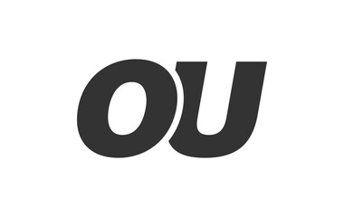 OU Techno Editable Font Logo For Corporate Branding. Bold, Futuristic Design With Unique Typographic Ideas. Minimal Custom Type And Dynamic Letter