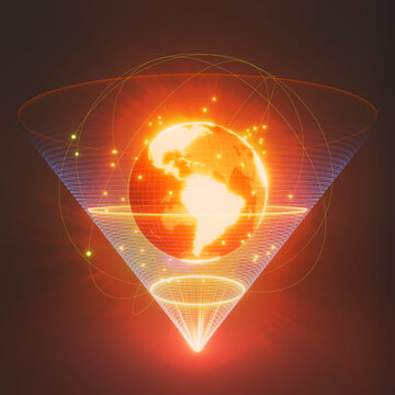 Artwork of Earth as a Hologram