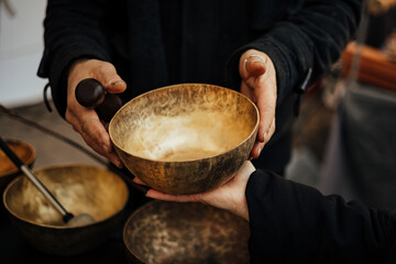 Artisan Brass Singing Bowl Handed Over at Market