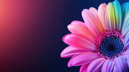 Fototapeta premium Vibrant flower close-up nature photography dark background macro view colorful petals