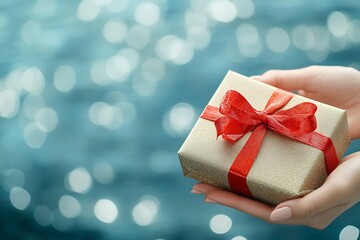 red gift box with red ribbon