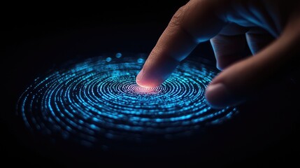 Digital interaction with vibrant patterns abstract environment technology concept close-up view