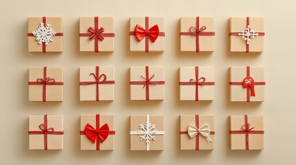 Obraz premium Festive Wooden Box Advent Calendar with Elegant Soft Lighting