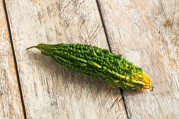 Raw green exotic tropical bitter melon