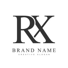 RX trendy logotype template. Initial letter r and x classic font style. Creative logo for company name or identity.