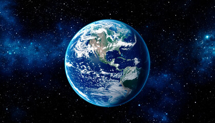 Banner planet Earth view from space. Abstract wallpaper.
