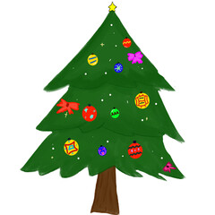 Christmas tree placed on a white background