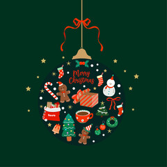 Collection of design elements for christmas season celebration