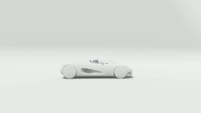 3D Render Super Car In white Screen

