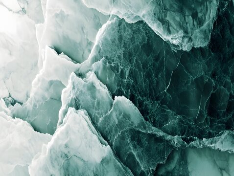 Green and white marble texture, resembles a glacier ice, a type of rock formed from the recrystallization of snowflakes into crystals 