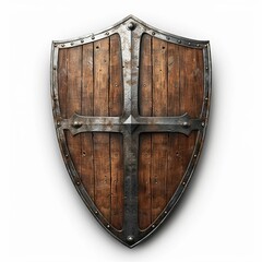 medieval shield on a white background