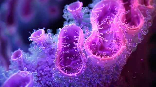 Microscopic macro close-up shot scientific research epithelial tissue biological anatomical capture