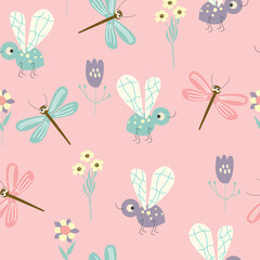 Ice cream pattern on a dark background