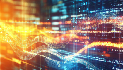 Abstract Digital Waveform Data Flow Technology Background