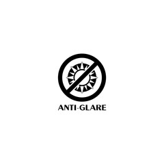 Anti glare sun icon isolated on white background